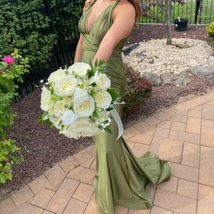 Jessica Angel olive green prom dress size medium